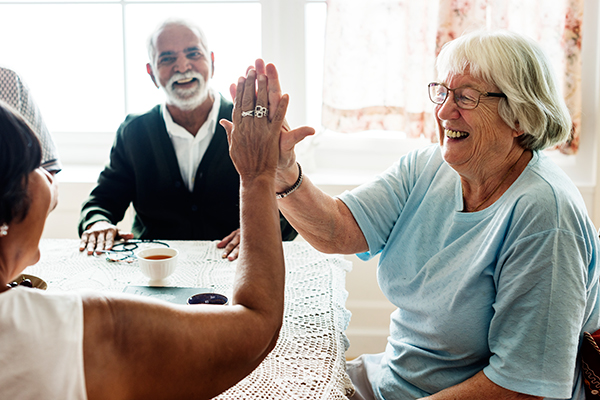 Happy elderly people